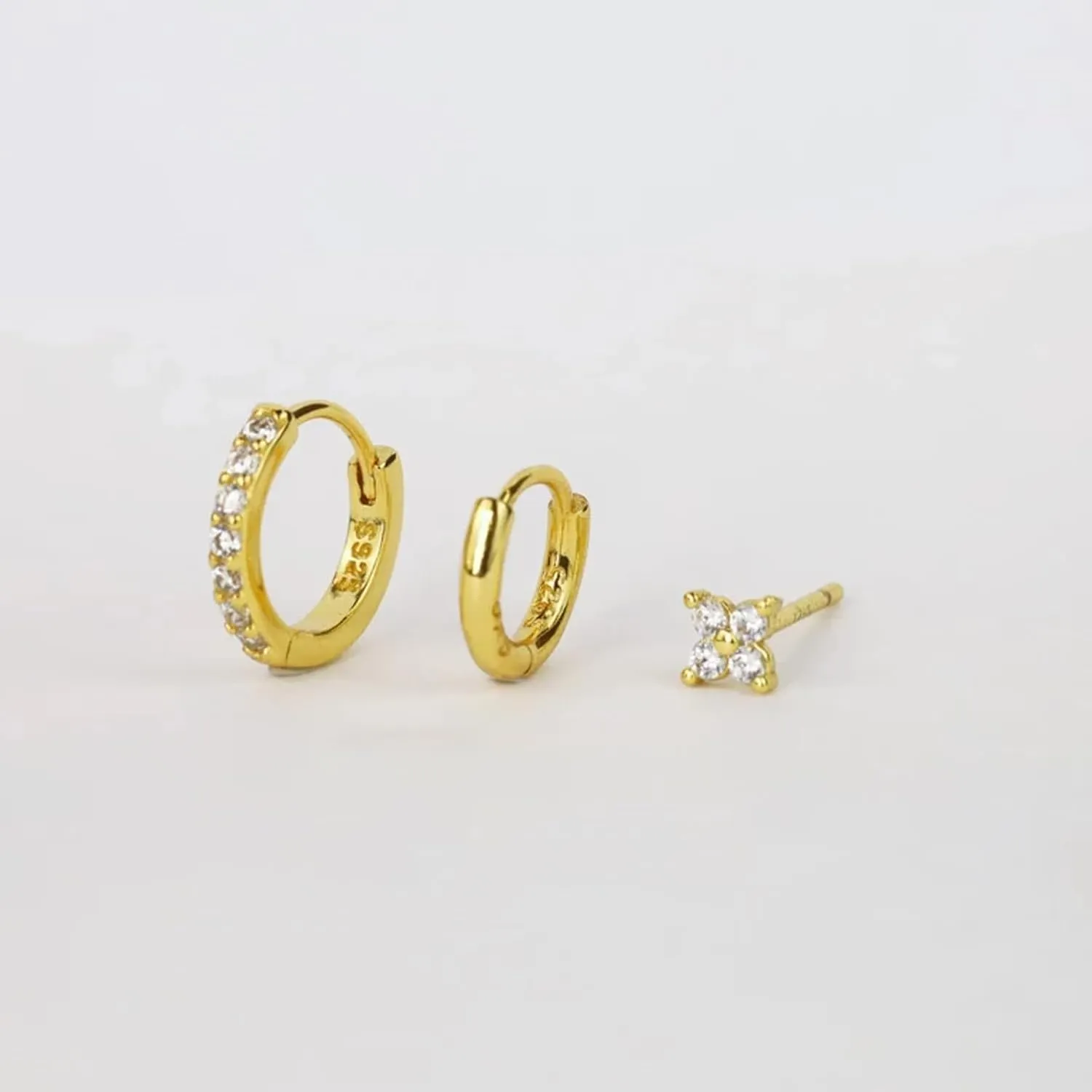 Flat Back Stud Earrings for Women Simple Tiny Circle Triangle Square Bar Stud Earrings Mini Cartilage Tragus Earring Jewelry Gifts