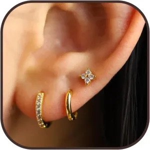 Flat Back Stud Earrings for Women Simple Tiny Circle Triangle Square Bar Stud Earrings Mini Cartilage Tragus Earring Jewelry Gifts