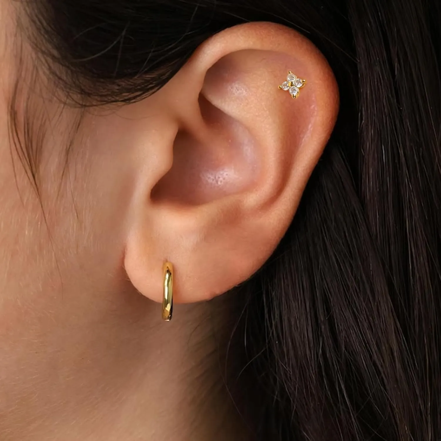 Flat Back Stud Earrings for Women Simple Tiny Circle Triangle Square Bar Stud Earrings Mini Cartilage Tragus Earring Jewelry Gifts