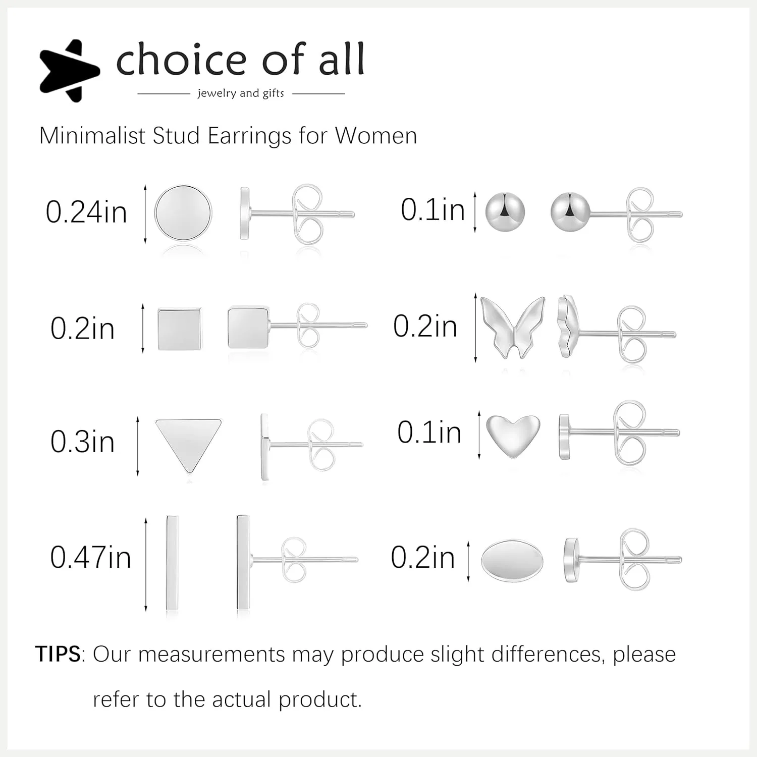 Flat Back Stud Earrings for Women Simple Tiny Circle Triangle Square Bar Stud Earrings Mini Cartilage Tragus Earring Jewelry Gifts