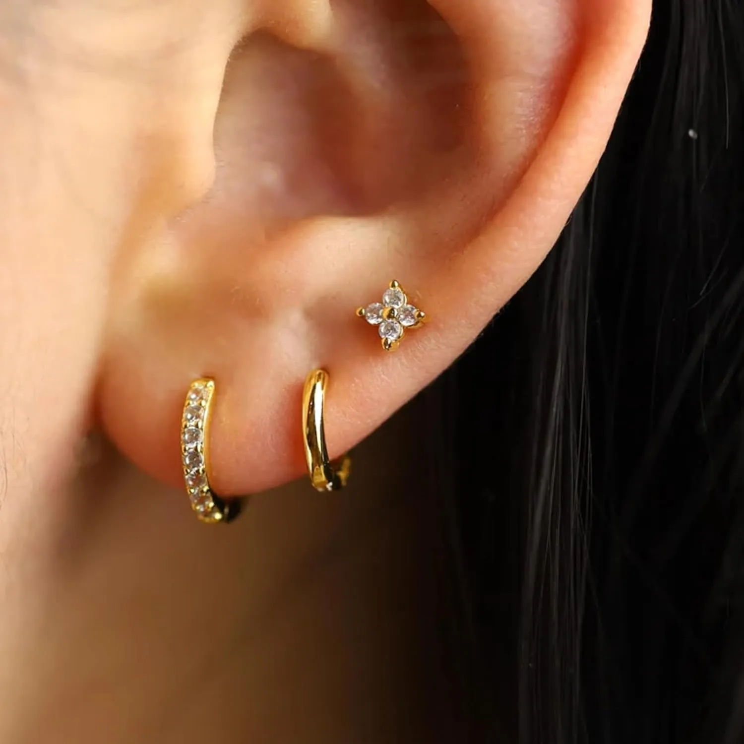 Flat Back Stud Earrings for Women Simple Tiny Circle Triangle Square Bar Stud Earrings Mini Cartilage Tragus Earring Jewelry Gifts