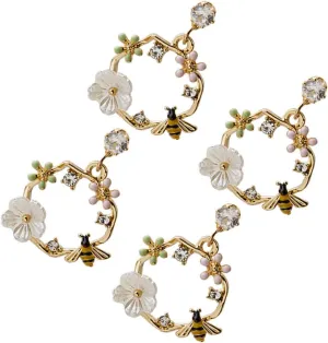 Flower Statement Earrings Garland Earrings for Women Sparkly Jewelry Accessories