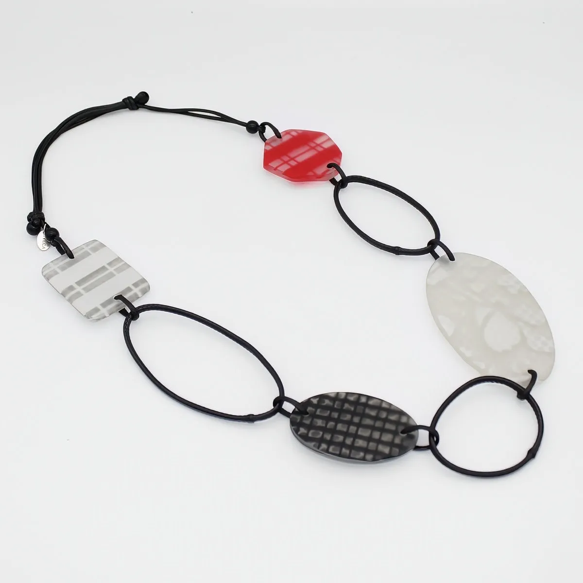Frosted Garnet Loop Necklace