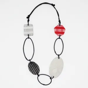 Frosted Garnet Loop Necklace