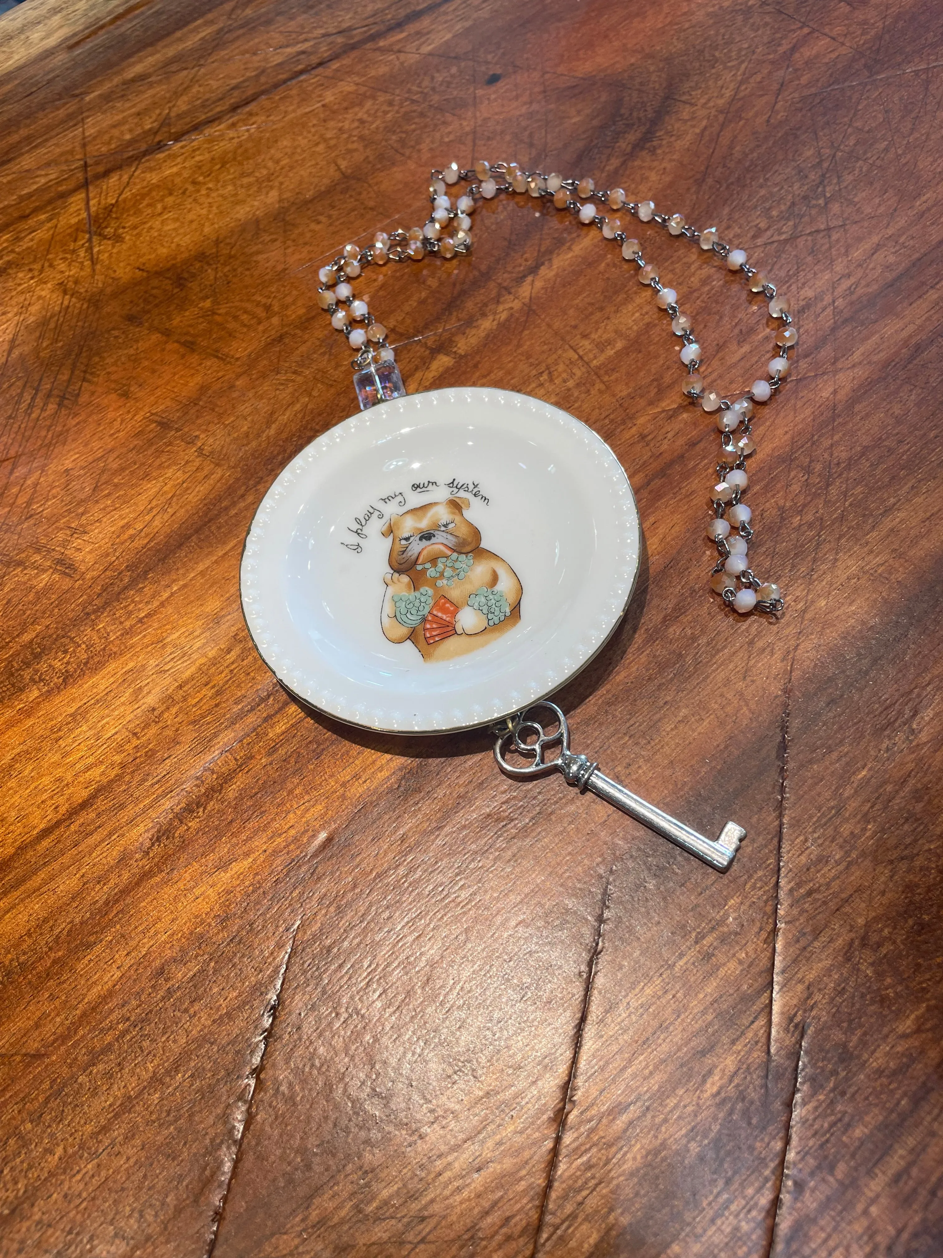 Fun Dog Dish Necklace by Gina