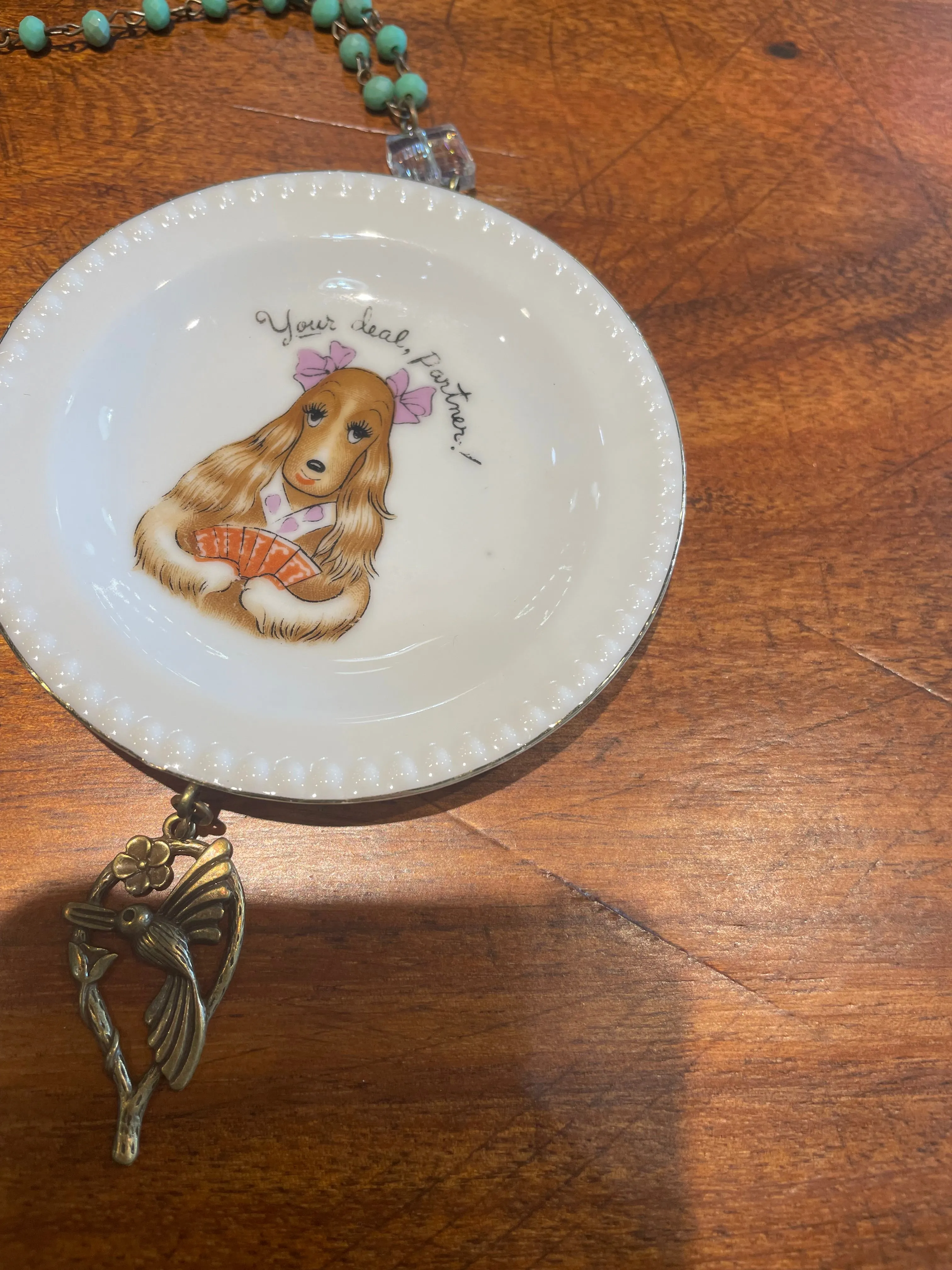 Fun Dog Dish Necklace by Gina