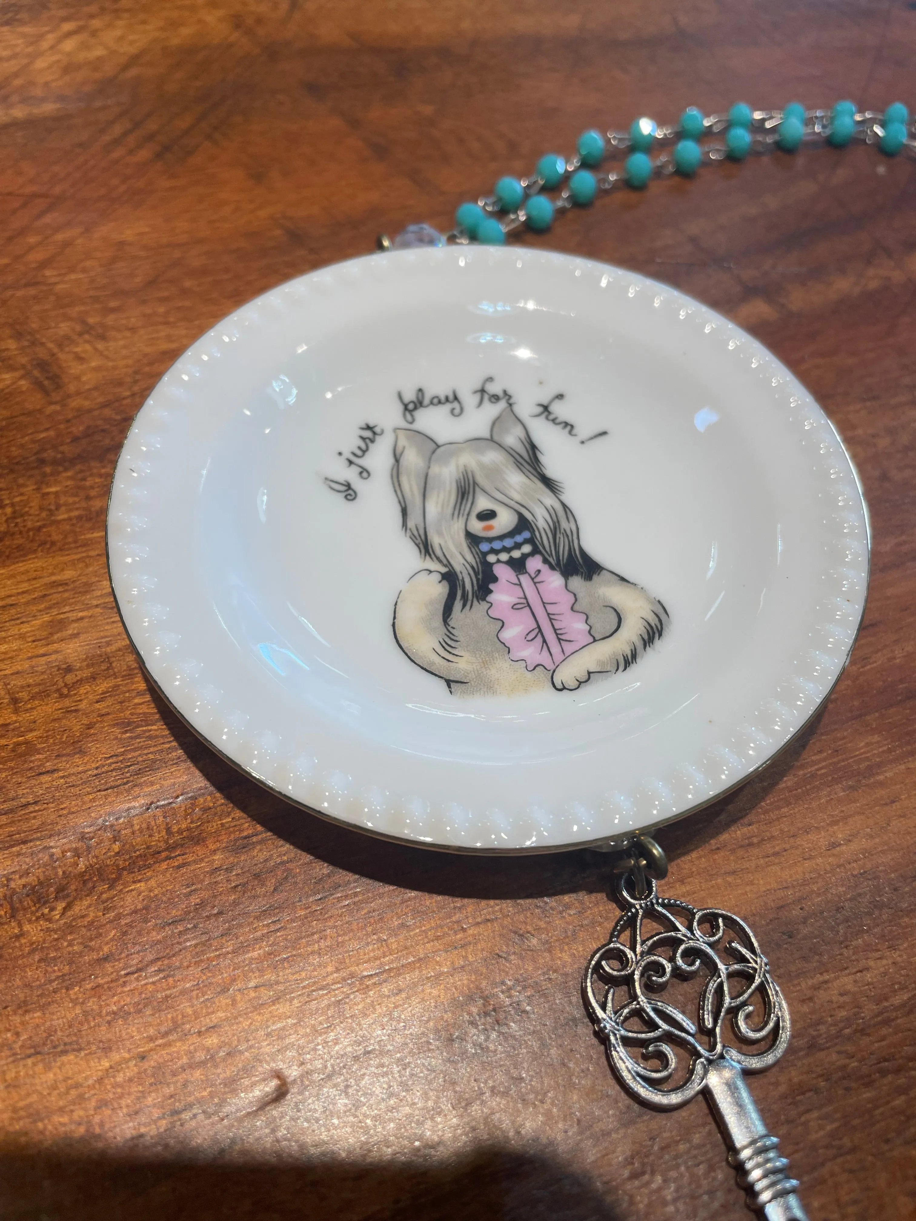 Fun Dog Dish Necklace by Gina