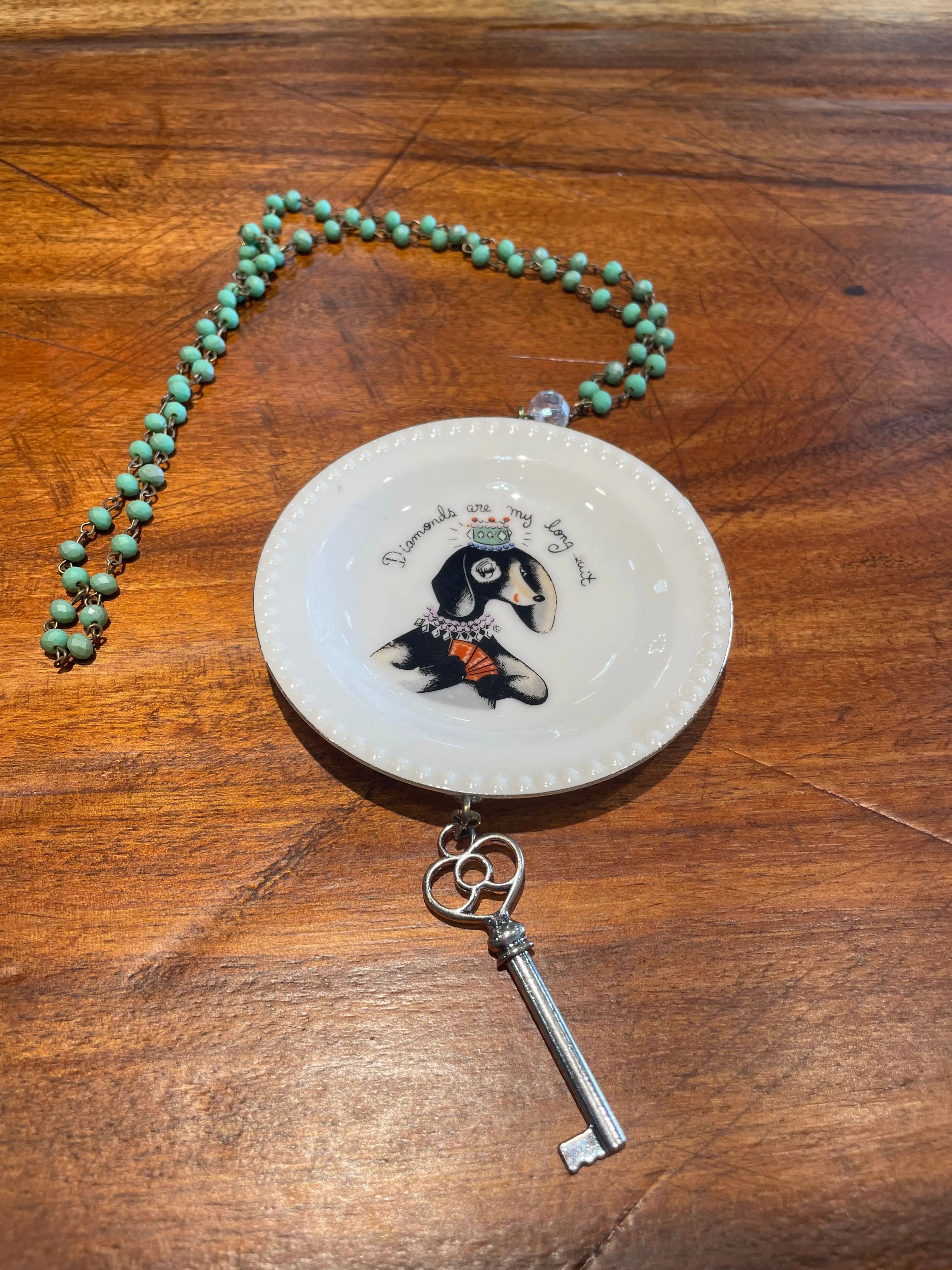 Fun Dog Dish Necklace by Gina