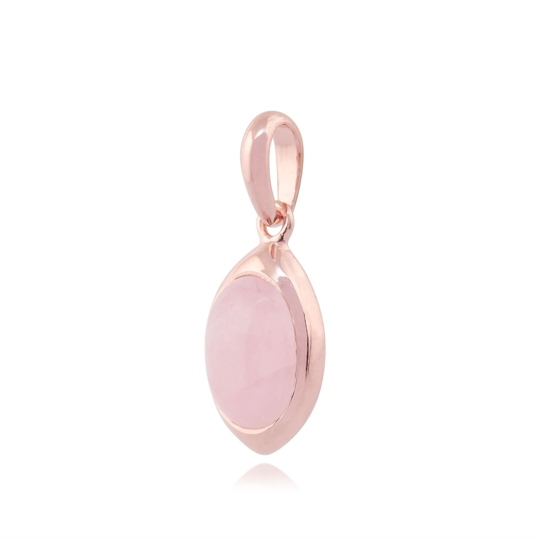 Gala' Quartz Rose Pastel Collier en 9ct Plaqué Or Rose Argent Sterling