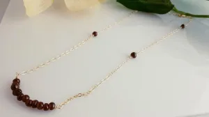 Garnet beaded gold- filled chain