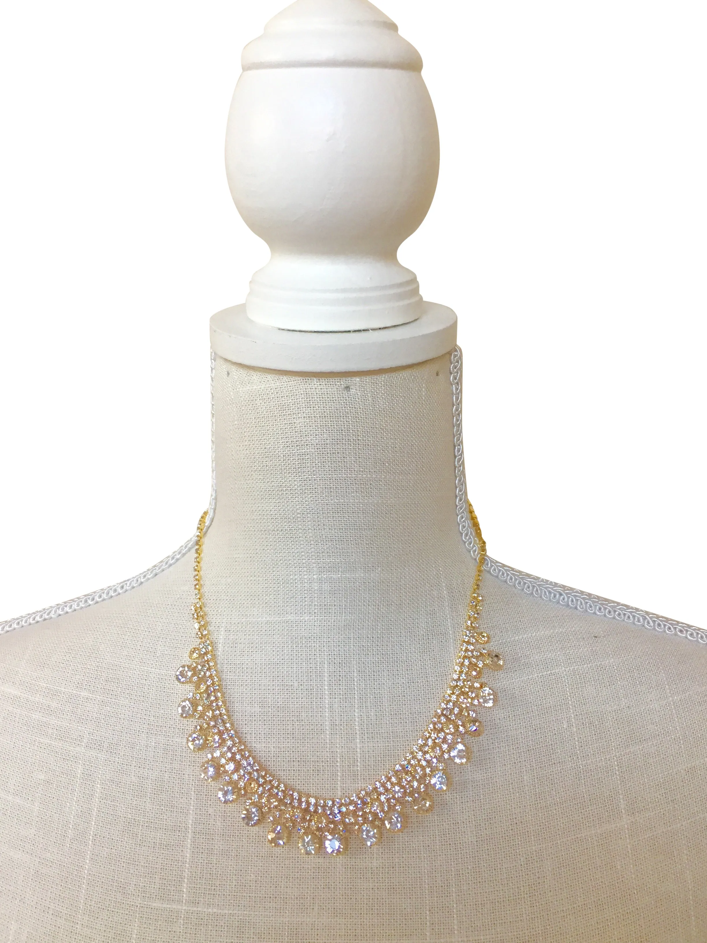 Gemma Crystal Bridal Necklace Set - Silver or Gold