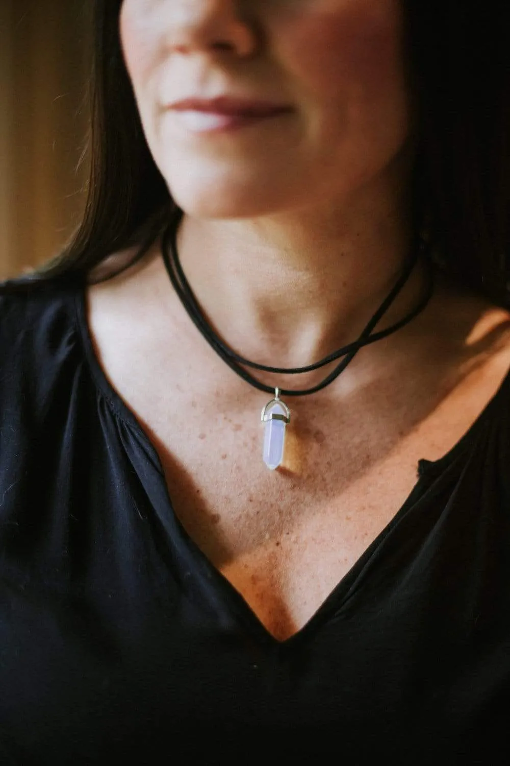 Gemstone Pendant Choker Necklace