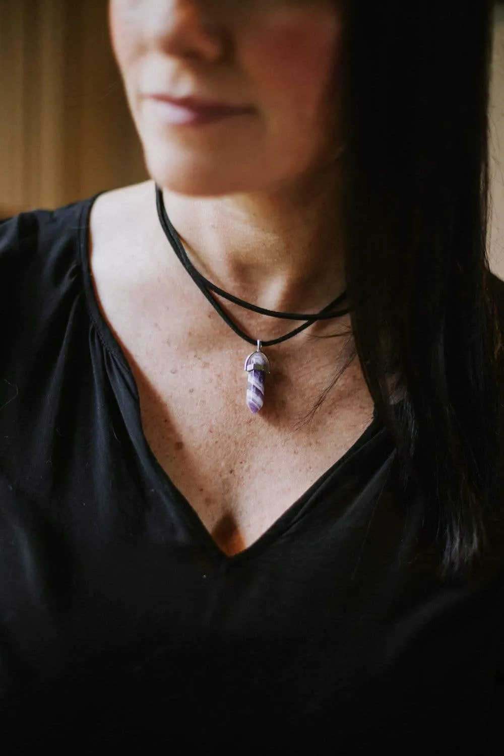 Gemstone Pendant Choker Necklace
