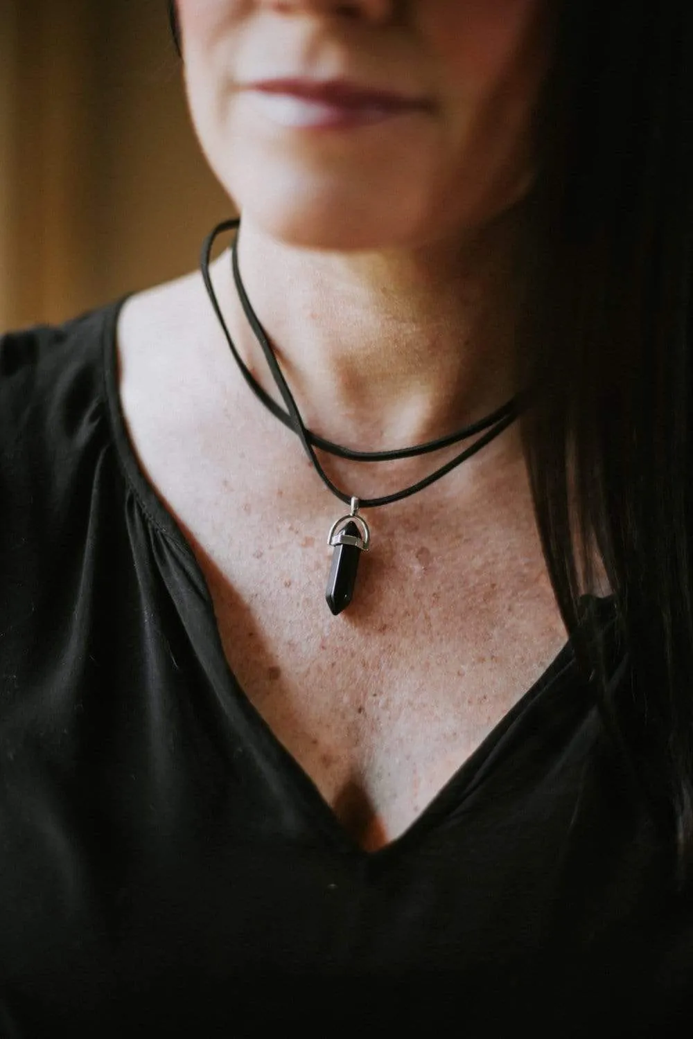 Gemstone Pendant Choker Necklace
