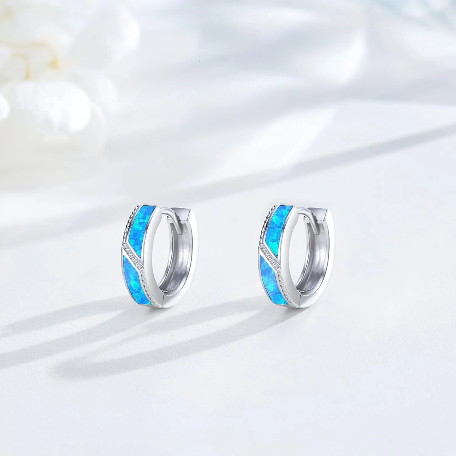 Gemstones/Viking/Celtic/Cross Hoop Earrings for Men Women 925 Sterling Silver 15mm Huggie Earrings for Sensitive Ears Jewelry Birthday Gifts