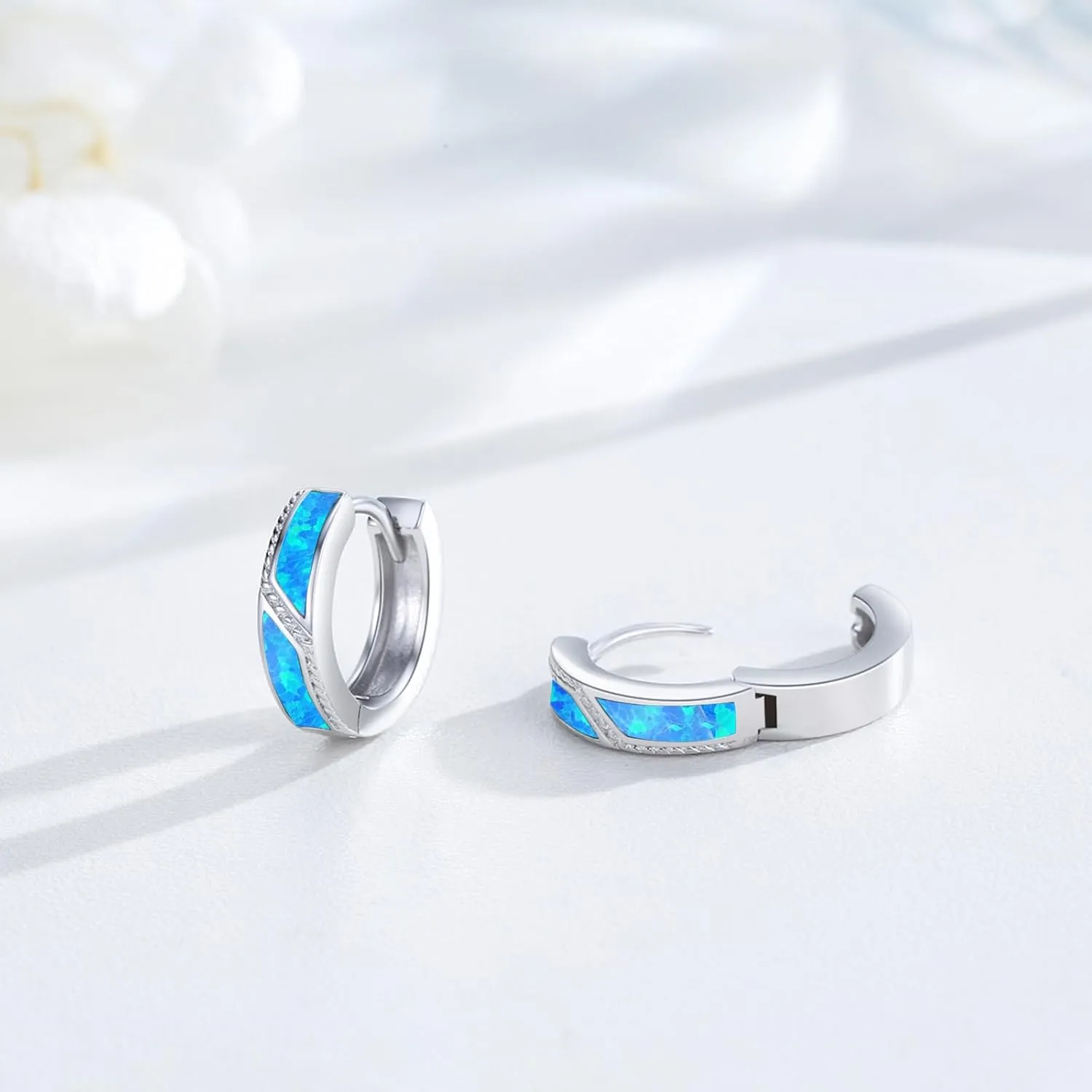 Gemstones/Viking/Celtic/Cross Hoop Earrings for Men Women 925 Sterling Silver 15mm Huggie Earrings for Sensitive Ears Jewelry Birthday Gifts