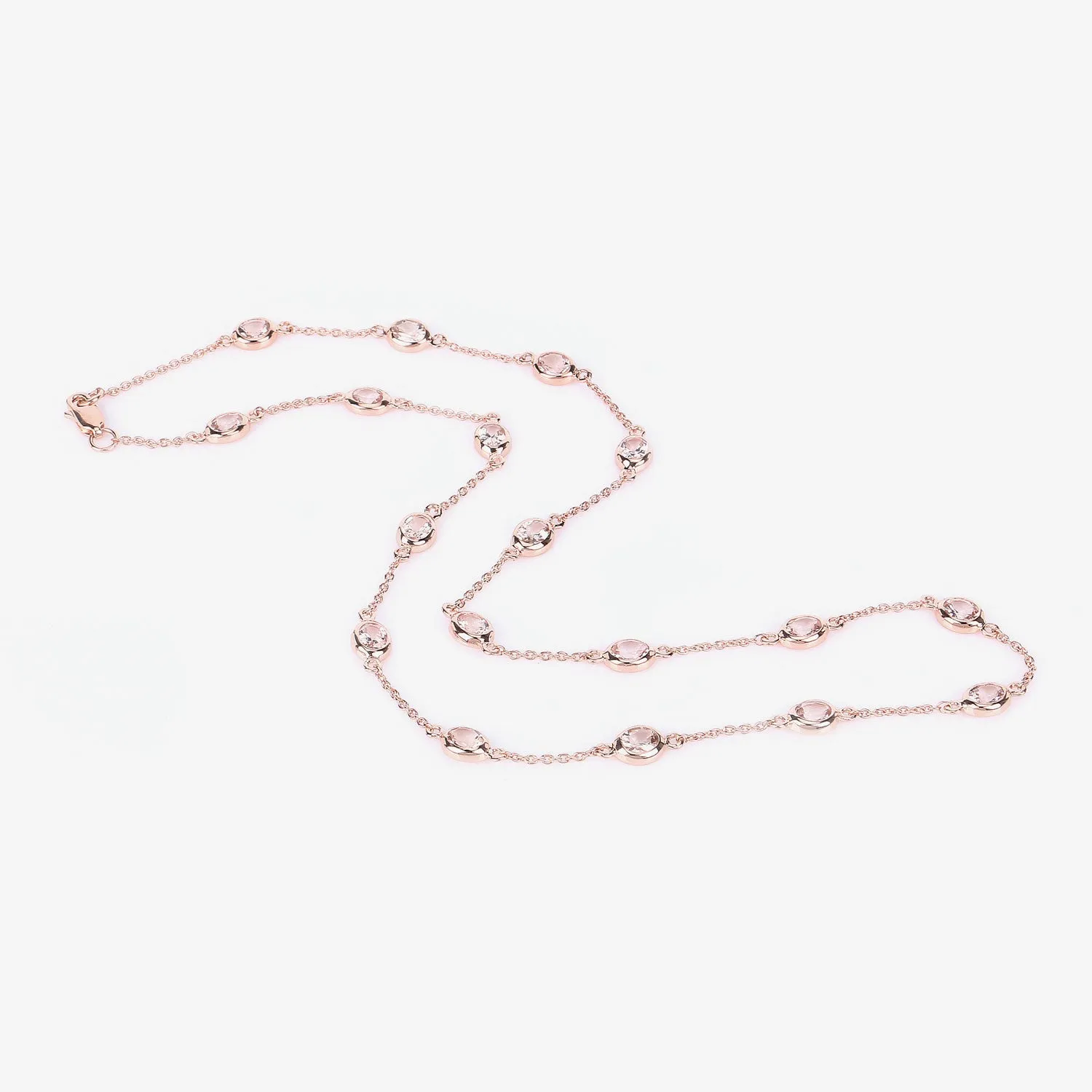 Genuine Morganite By The Yard Necklace