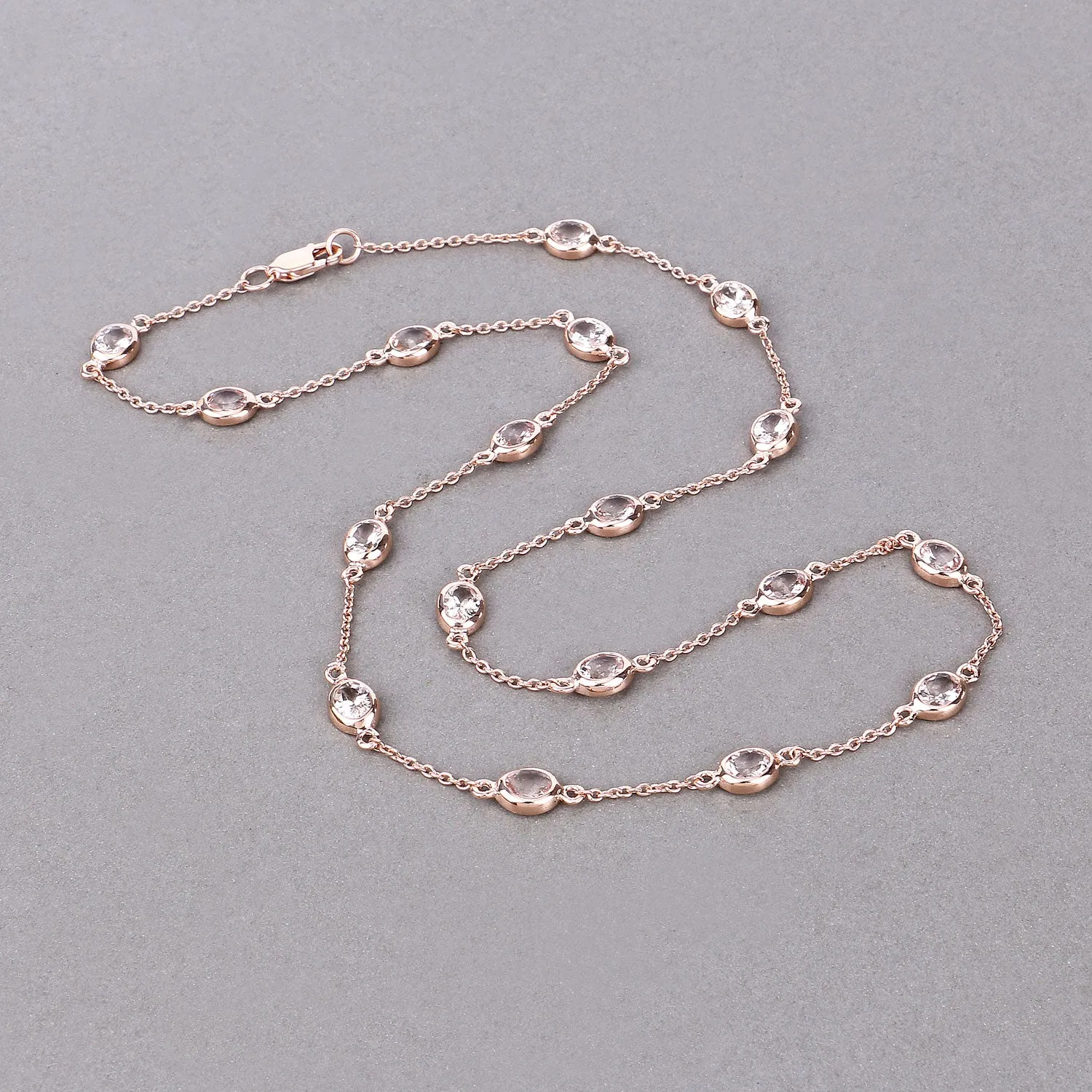 Genuine Morganite By The Yard Necklace