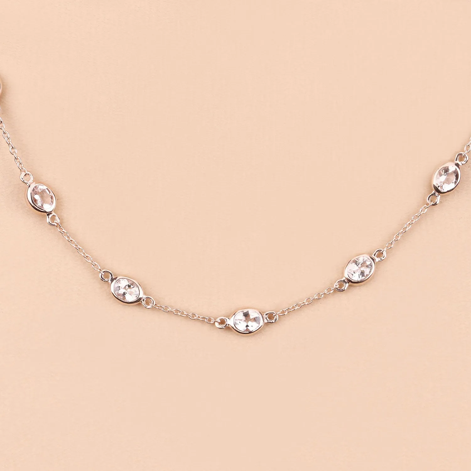 Genuine Morganite By The Yard Necklace
