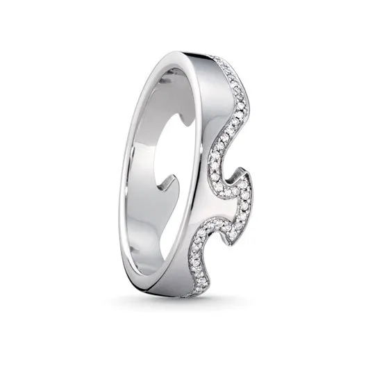 Georg Jensen Fusion White Gold With Diamonds End Ring 1371