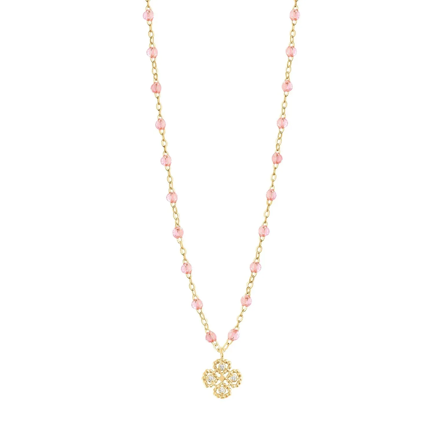GIGI CLOZEAU- Classic Lucky Clover Necklace- 16.5"- BLUSH