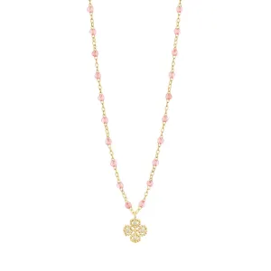 GIGI CLOZEAU- Classic Lucky Clover Necklace- 16.5"- BLUSH