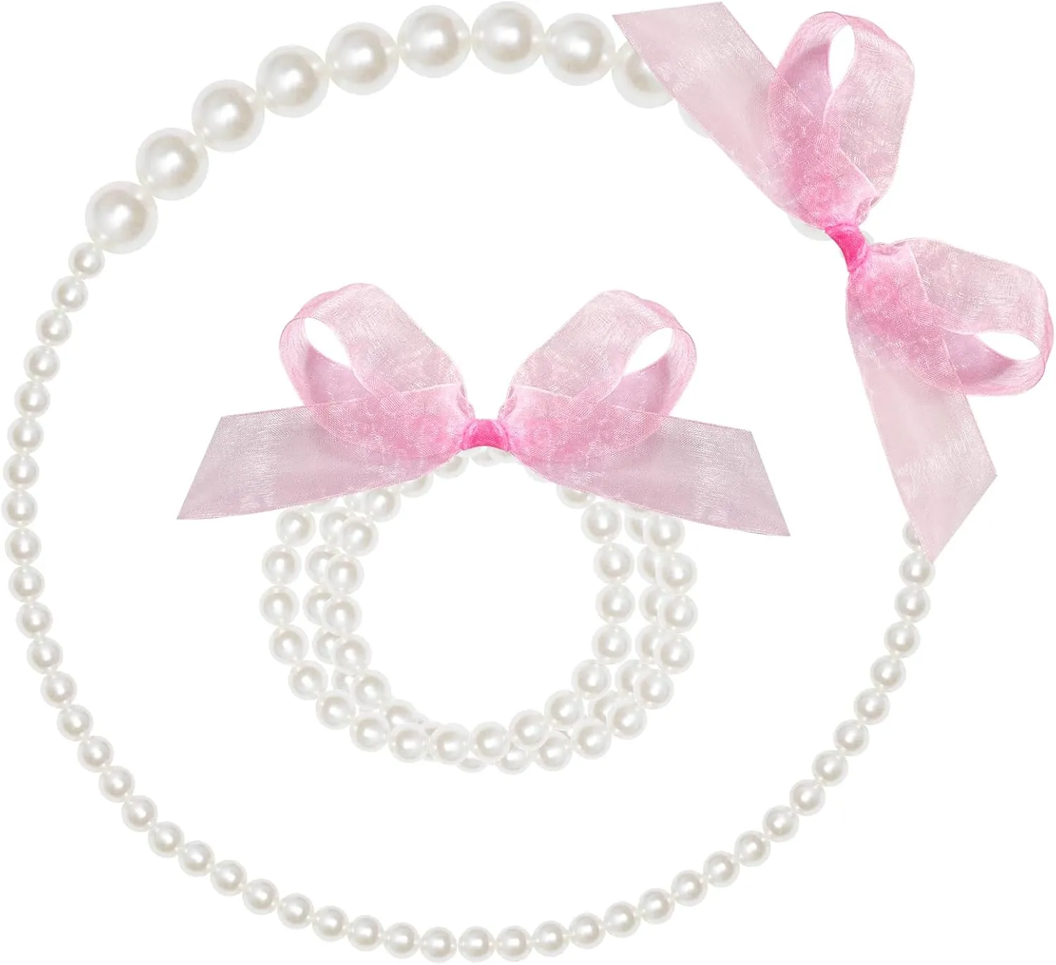 Girls Tea Party Fascinators Hats Lace Gloves Pearl Necklace Set for Wedding 1920s Tea Party Accessories (Blush Pink)