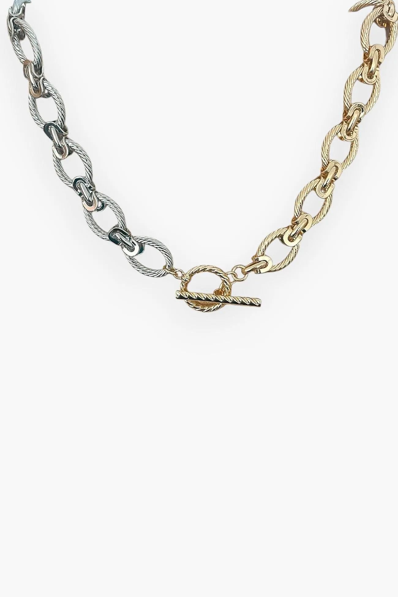 Gold & Silver Toggle Chain Necklace