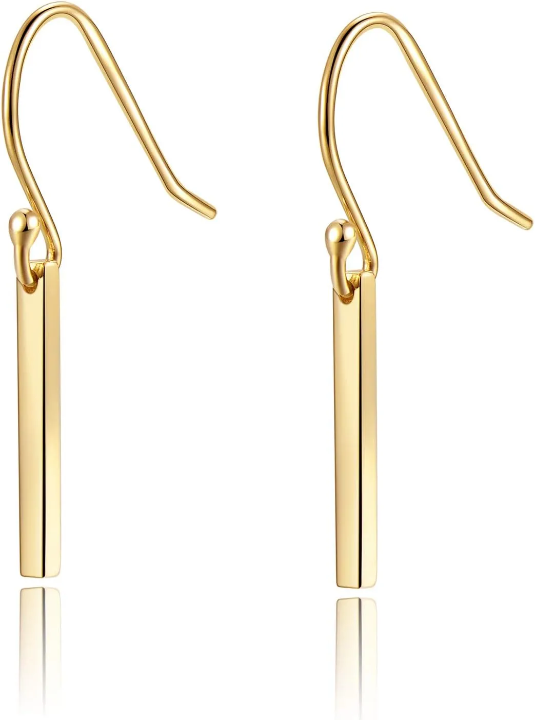 Gold Bar Earrings 18K Gold Plated Sterling Silver Bar Drop Earrings