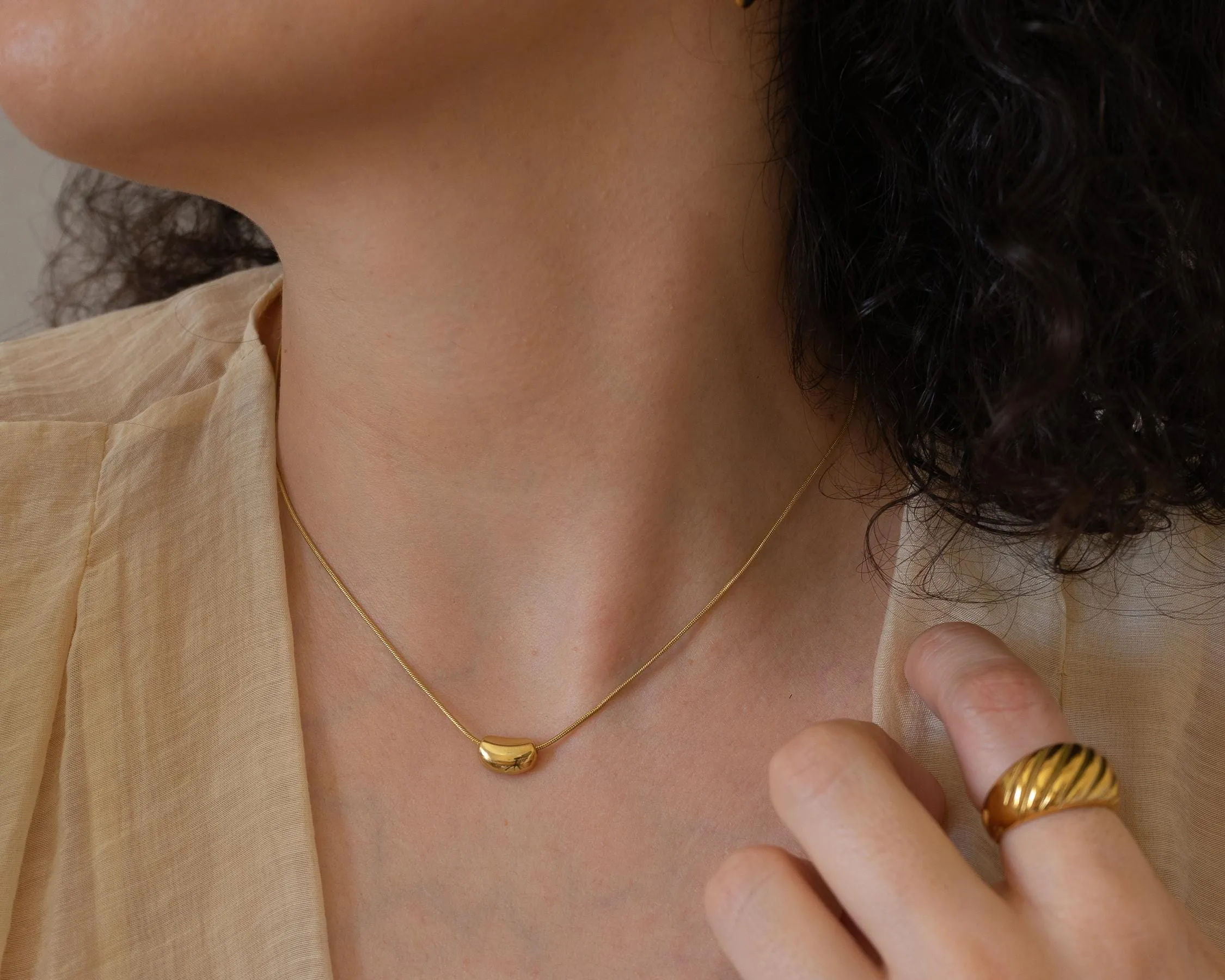 Gold Bold Drop Necklace