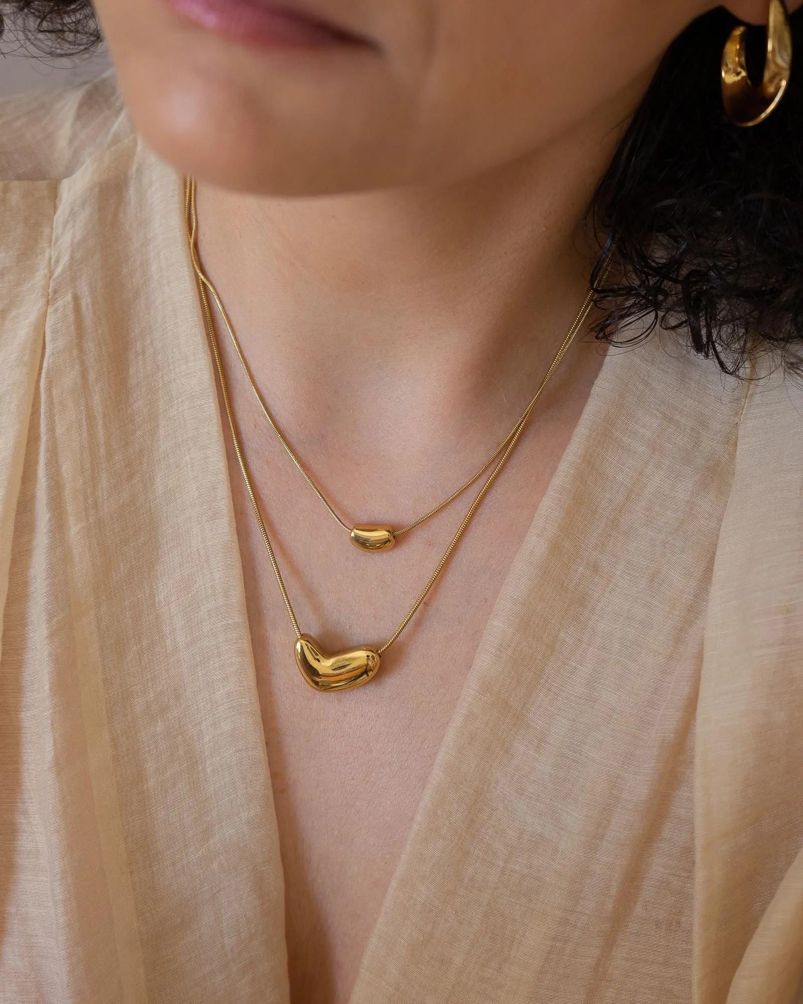 Gold Bold Drop Necklace