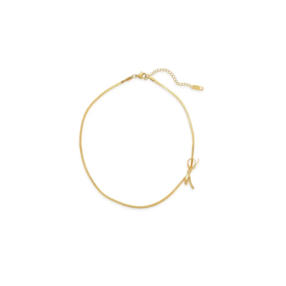 Gold Bow Choker