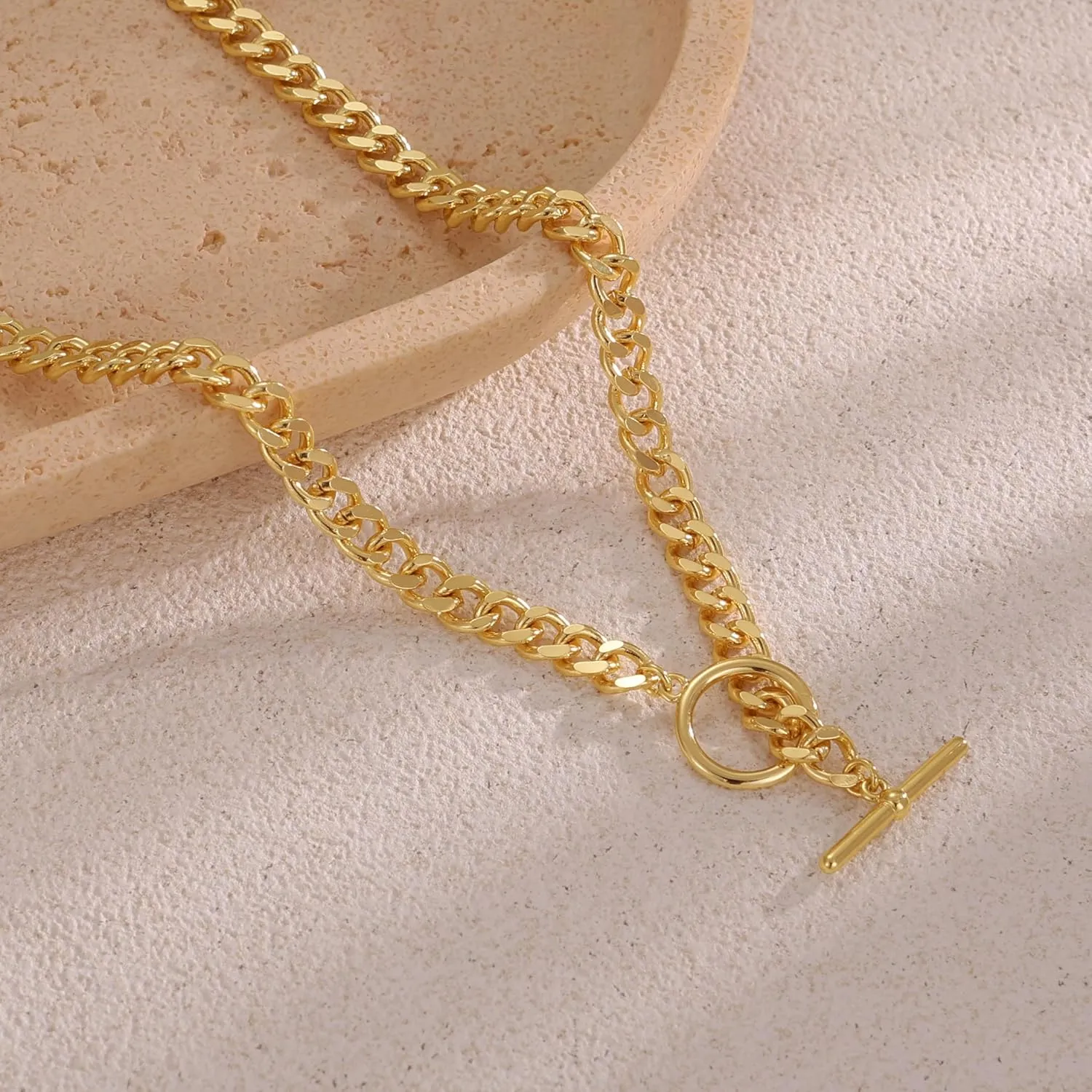 Gold Chain Necklace for Women - Dainty Gold Necklaces Trendy 14K Gold Plated Hypoallergenic Thin Box Herringbone Bead Chain Choker Necklace for Women Non Tarnish Simple Gold Jewelry Gift