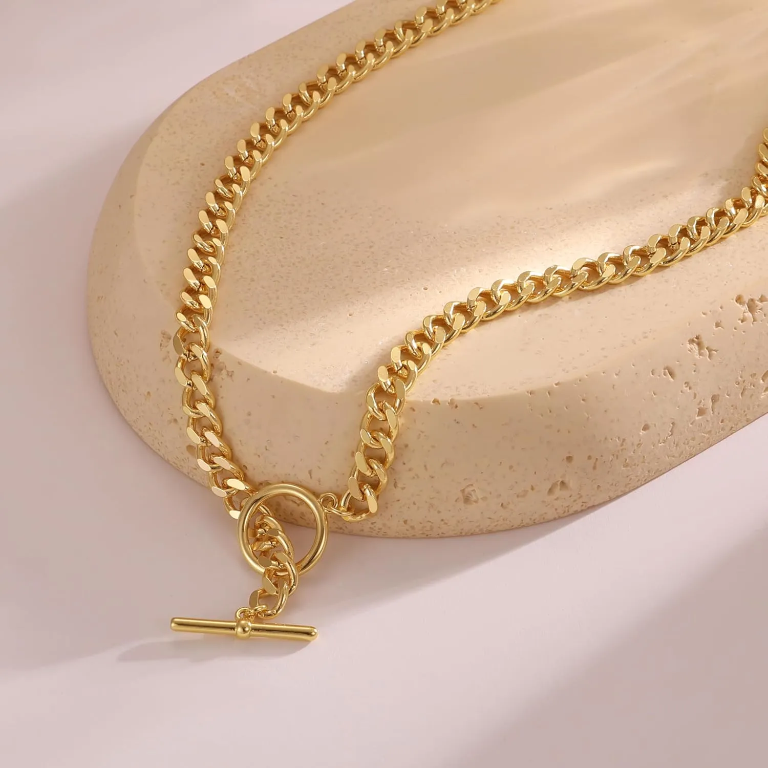 Gold Chain Necklace for Women - Dainty Gold Necklaces Trendy 14K Gold Plated Hypoallergenic Thin Box Herringbone Bead Chain Choker Necklace for Women Non Tarnish Simple Gold Jewelry Gift