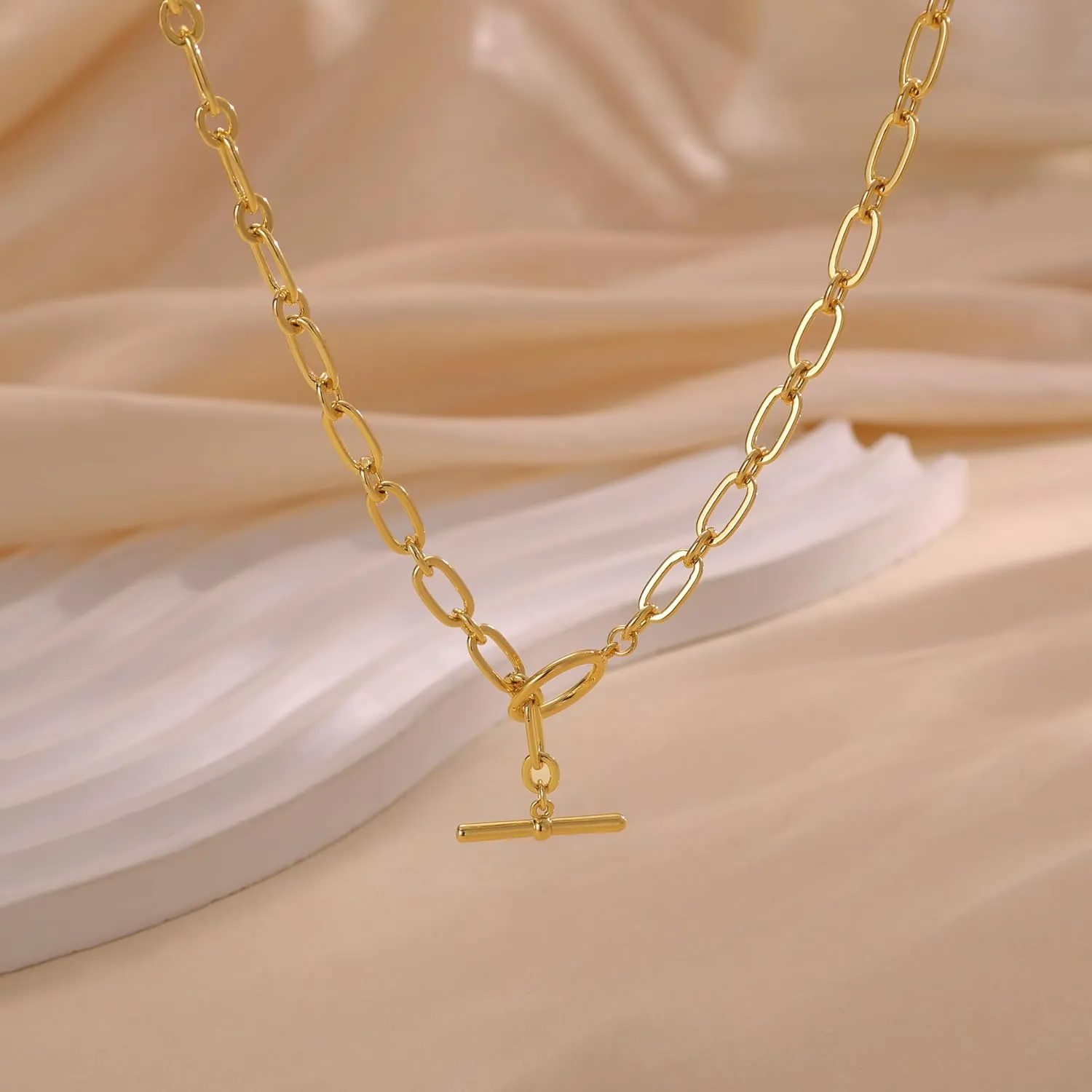 Gold Chain Necklace for Women - Dainty Gold Necklaces Trendy 14K Gold Plated Hypoallergenic Thin Box Herringbone Bead Chain Choker Necklace for Women Non Tarnish Simple Gold Jewelry Gift