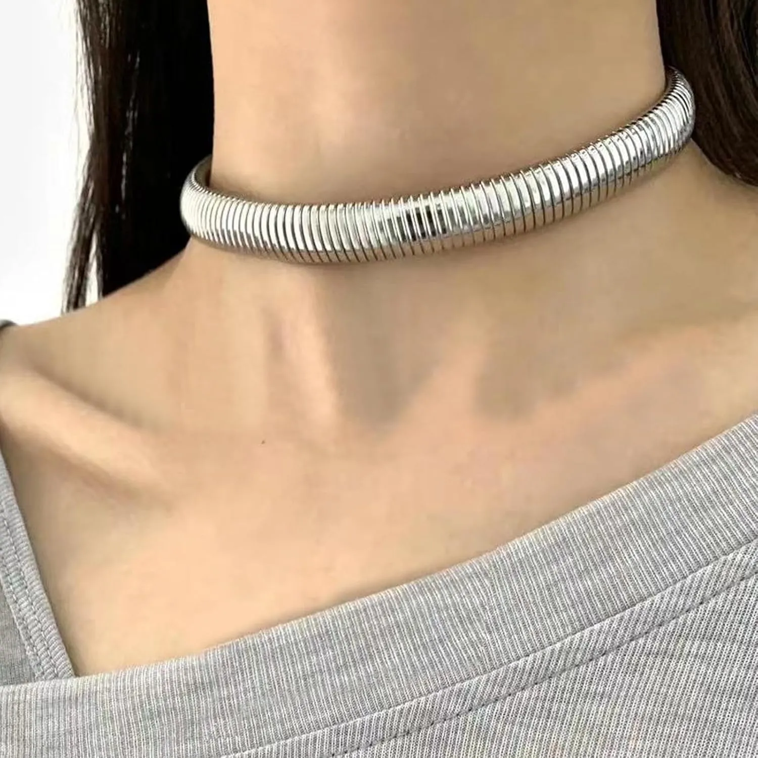 Gold Chunky Necklace for Women Snake Chain Choker Necklace, Hip Hop Punk Necklace, Thick Wide Necklace Jewelry for Women Gifts
