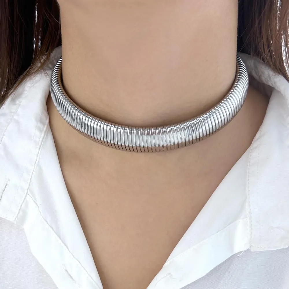 Gold Chunky Necklace for Women Snake Chain Choker Necklace, Hip Hop Punk Necklace, Thick Wide Necklace Jewelry for Women Gifts