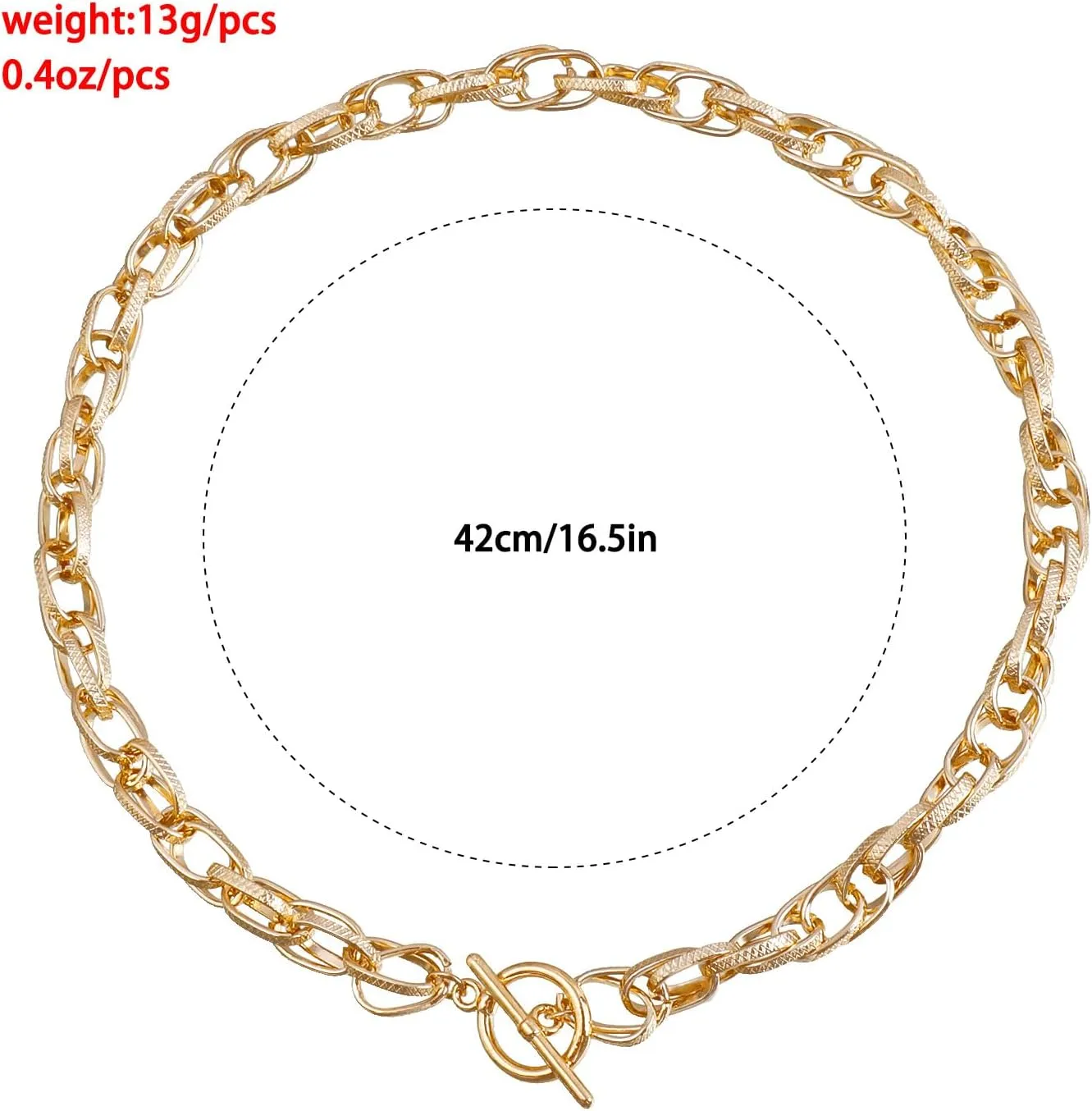 Gold Chunky Necklace Vintage Clasp Toggle Necklaces Paper Clip Link Chain Pearl Choker Necklace Cuban Choker Toggle Bar Clasp Necklaces for Women
