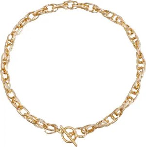 Gold Chunky Necklace Vintage Clasp Toggle Necklaces Paper Clip Link Chain Pearl Choker Necklace Cuban Choker Toggle Bar Clasp Necklaces for Women