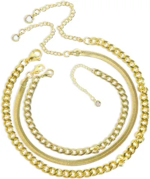 Gold Color Anklet for Women, Stackable Stainless Steel Anklets for Women Waterproof Chain Link Anklet Jewelry Gift