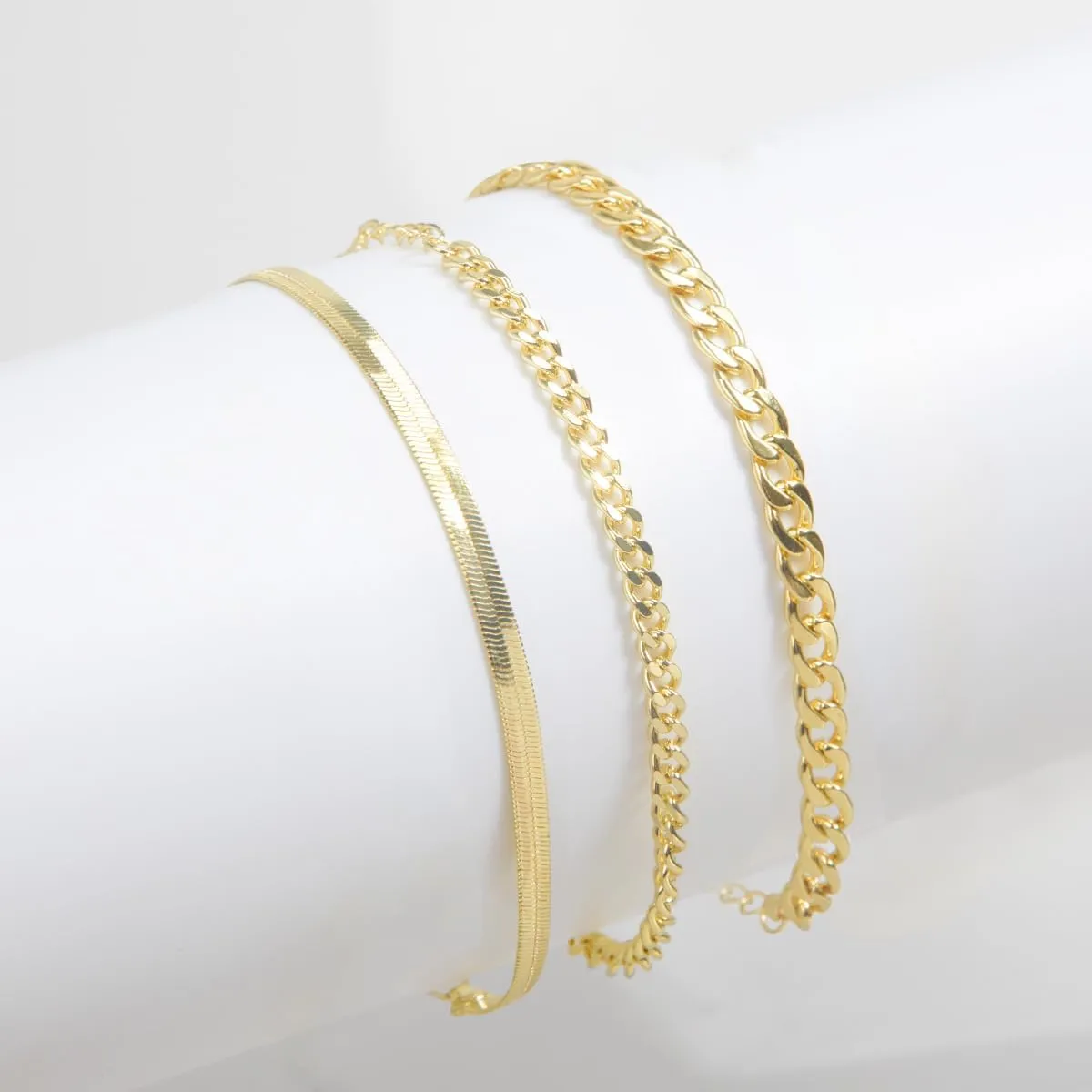 Gold Color Anklet for Women, Stackable Stainless Steel Anklets for Women Waterproof Chain Link Anklet Jewelry Gift