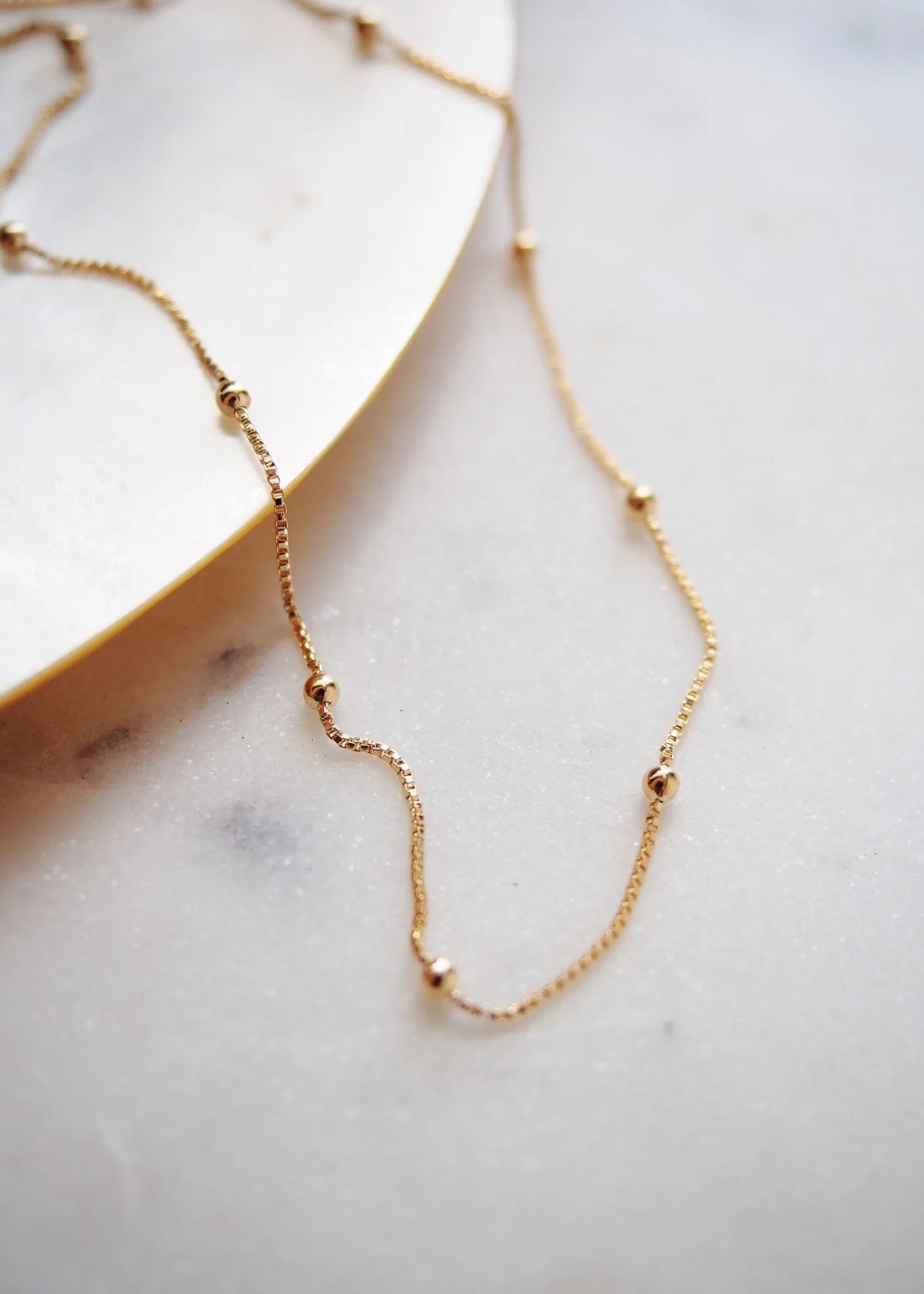Gold Filled Sphere Box Chain Necklace - Kahiwa