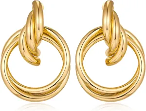 Gold Geometric Drop Dangle Earrings for Women Long Link Dangle Earrings Jewelry
