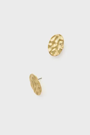 Gold Hammered Charlie Studs