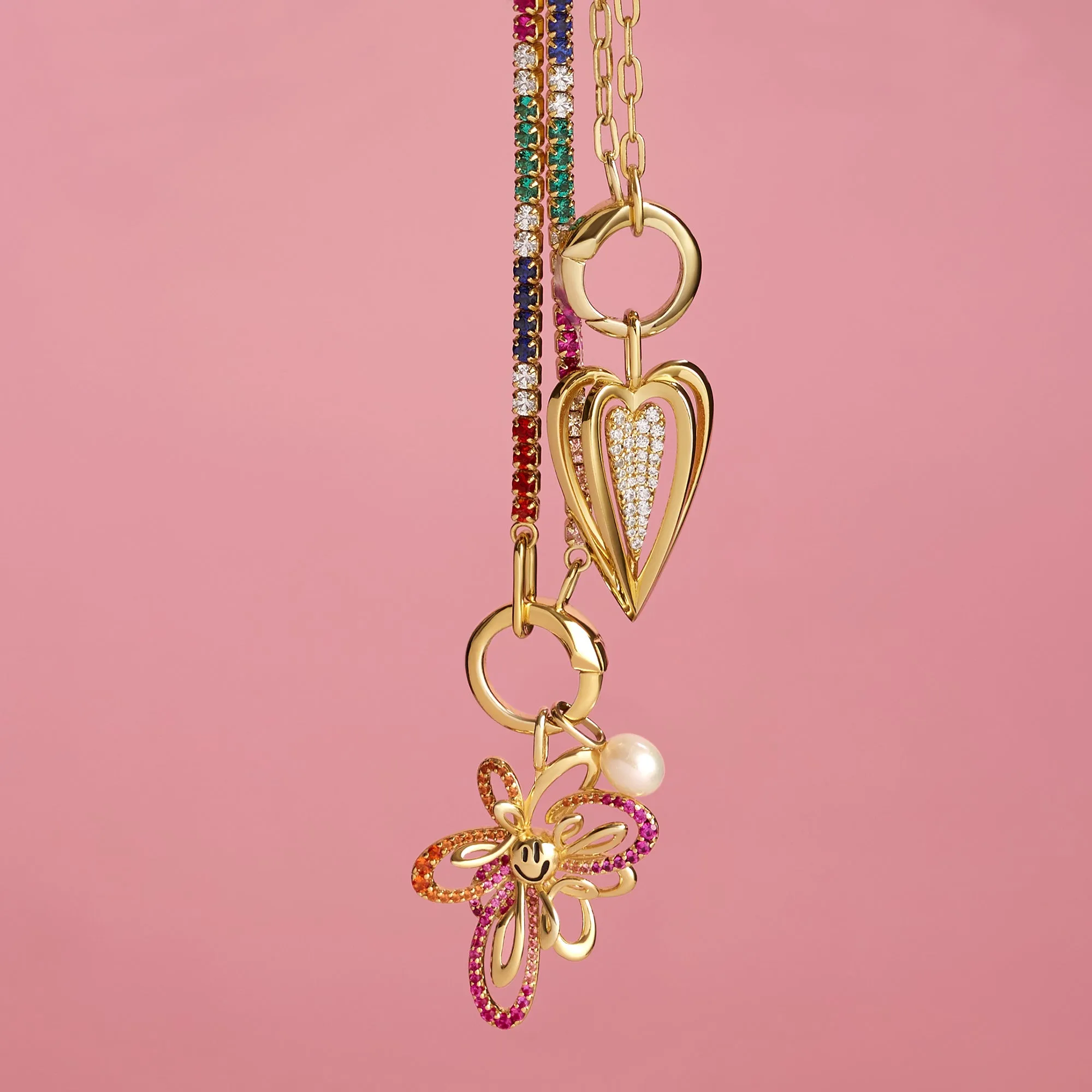 Gold Happy Flower Charm
