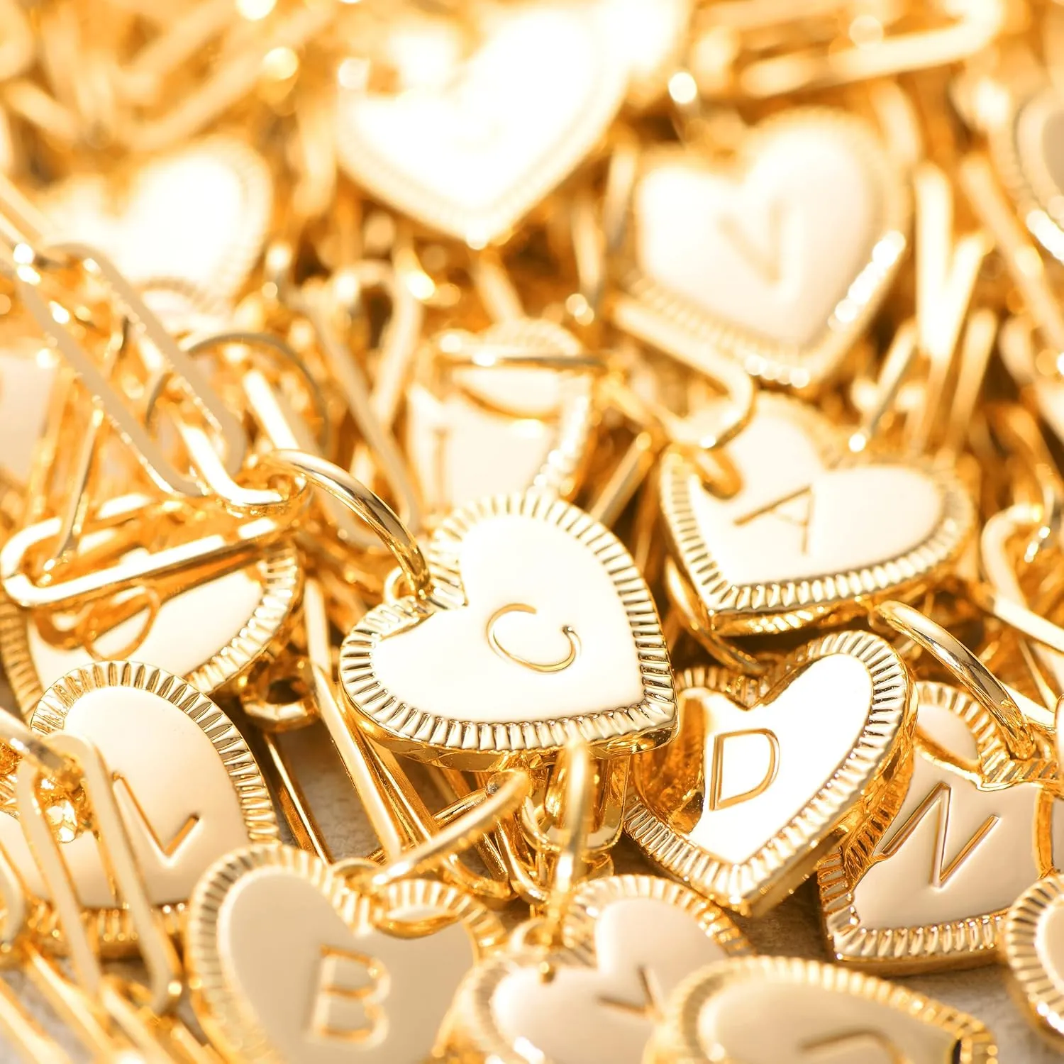 Gold Heart Necklace for Women Layered Initial Pendant Necklace Paperclip Gold Chain Aesthetic Jewelry Personalized 14k Gold Plated Necklaces