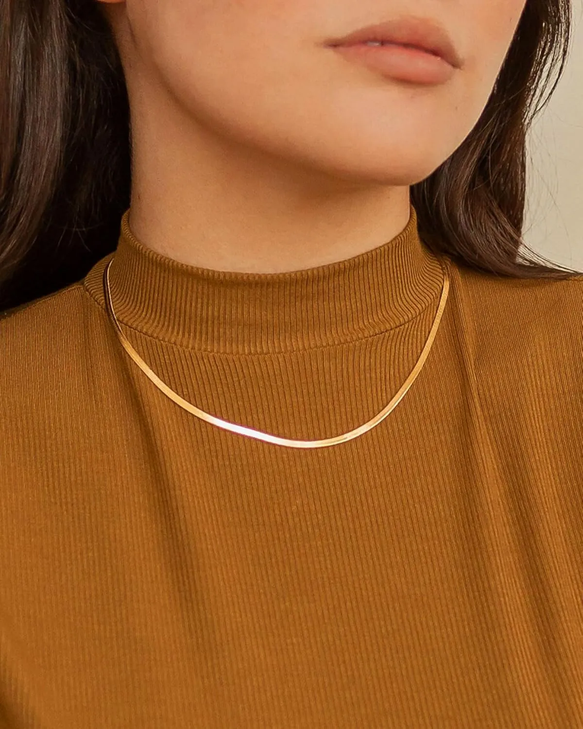 Gold Herringbone Necklace for Women Dainty 18K Gold Plated Layered Snake Chain Choker Necklaces Jewelry Set for Women