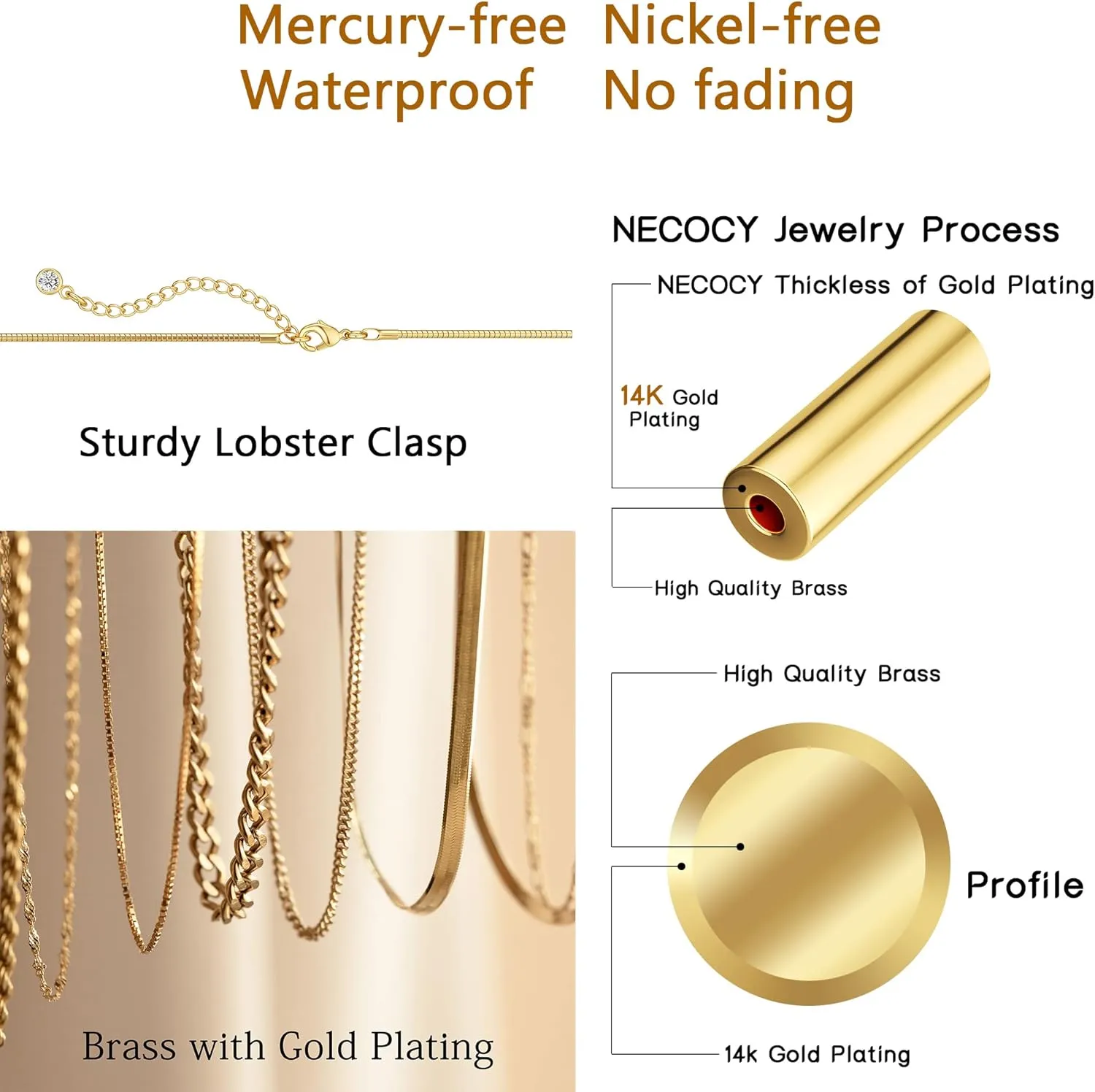 Gold Herringbone Necklace for Women, Dainty Layered Gold Necklaces Snake Simple 14K Gold Plated Chain Choker Necklaces Stack Chunky Trendy Gold Jewelry Gift for Women