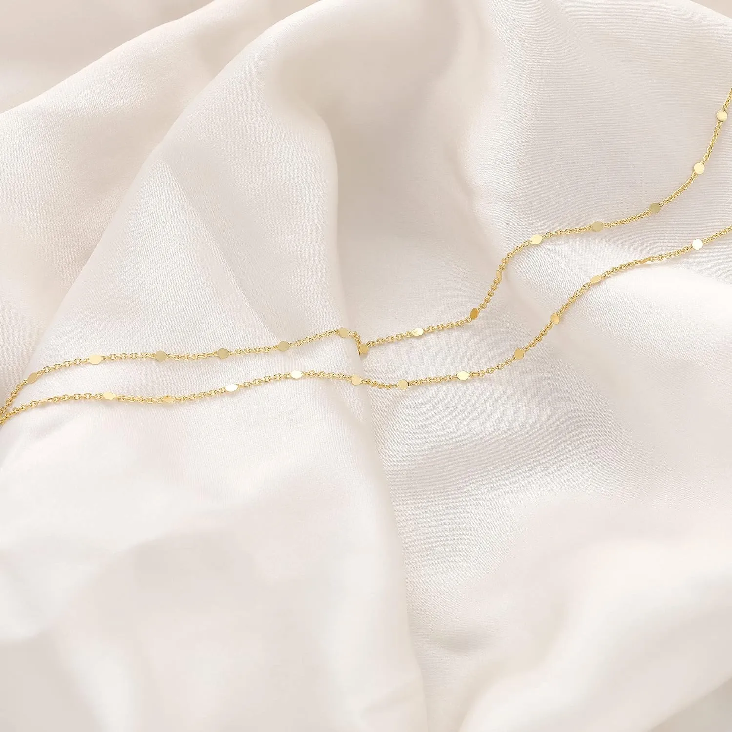 Gold Herringbone Necklace for Women, Dainty Layered Gold Necklaces Snake Simple 14K Gold Plated Chain Choker Necklaces Stack Chunky Trendy Gold Jewelry Gift for Women