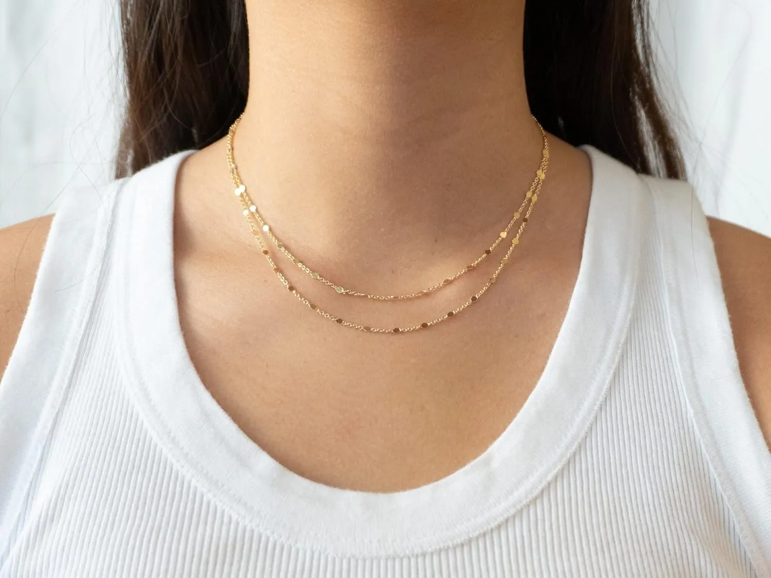 Gold Herringbone Necklace for Women, Dainty Layered Gold Necklaces Snake Simple 14K Gold Plated Chain Choker Necklaces Stack Chunky Trendy Gold Jewelry Gift for Women